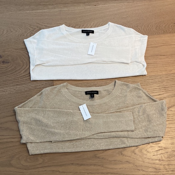 Banana Republic Cait Linen Blend Long Sleeve Top. White. XS. NWT. - Picture 7 of 14